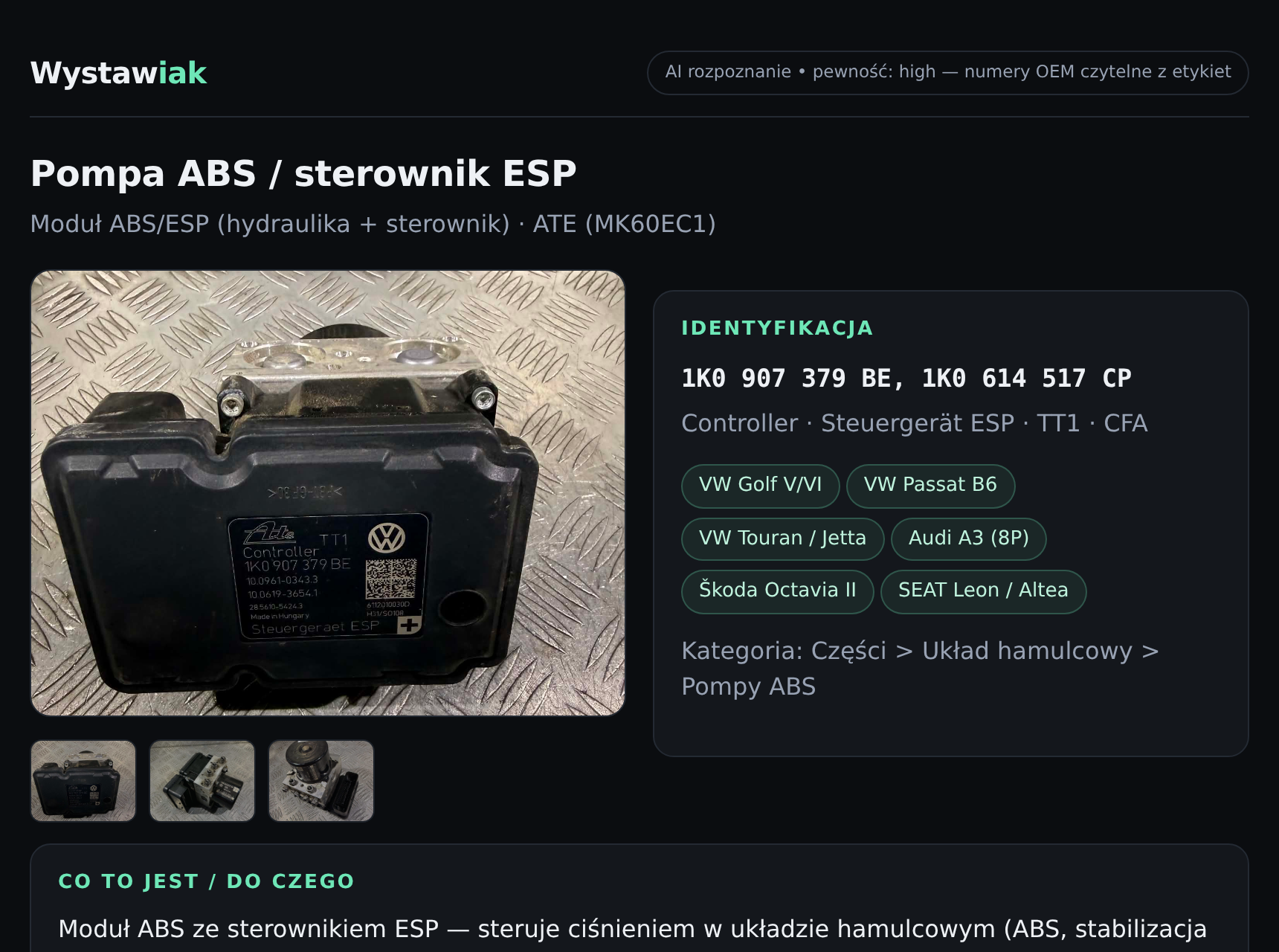 Gotowa aukcja wygenerowana przez Wystawiak